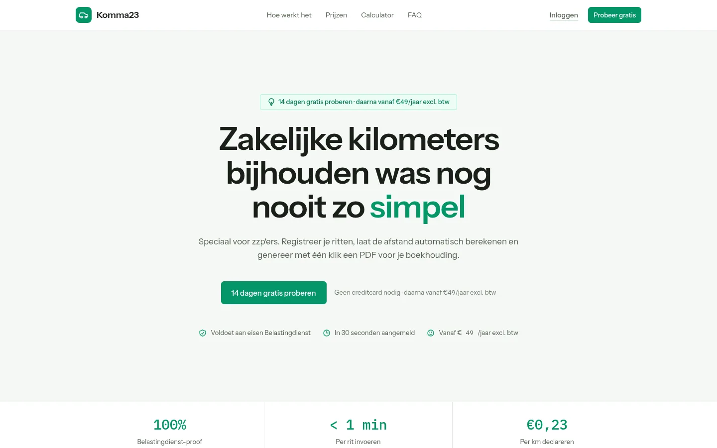 Homepage van Komma23