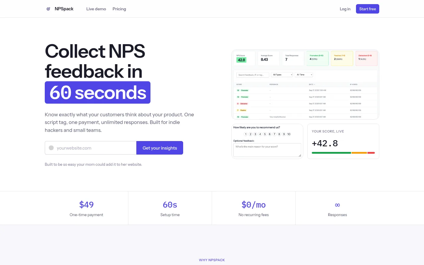 Homepage van NPSpack